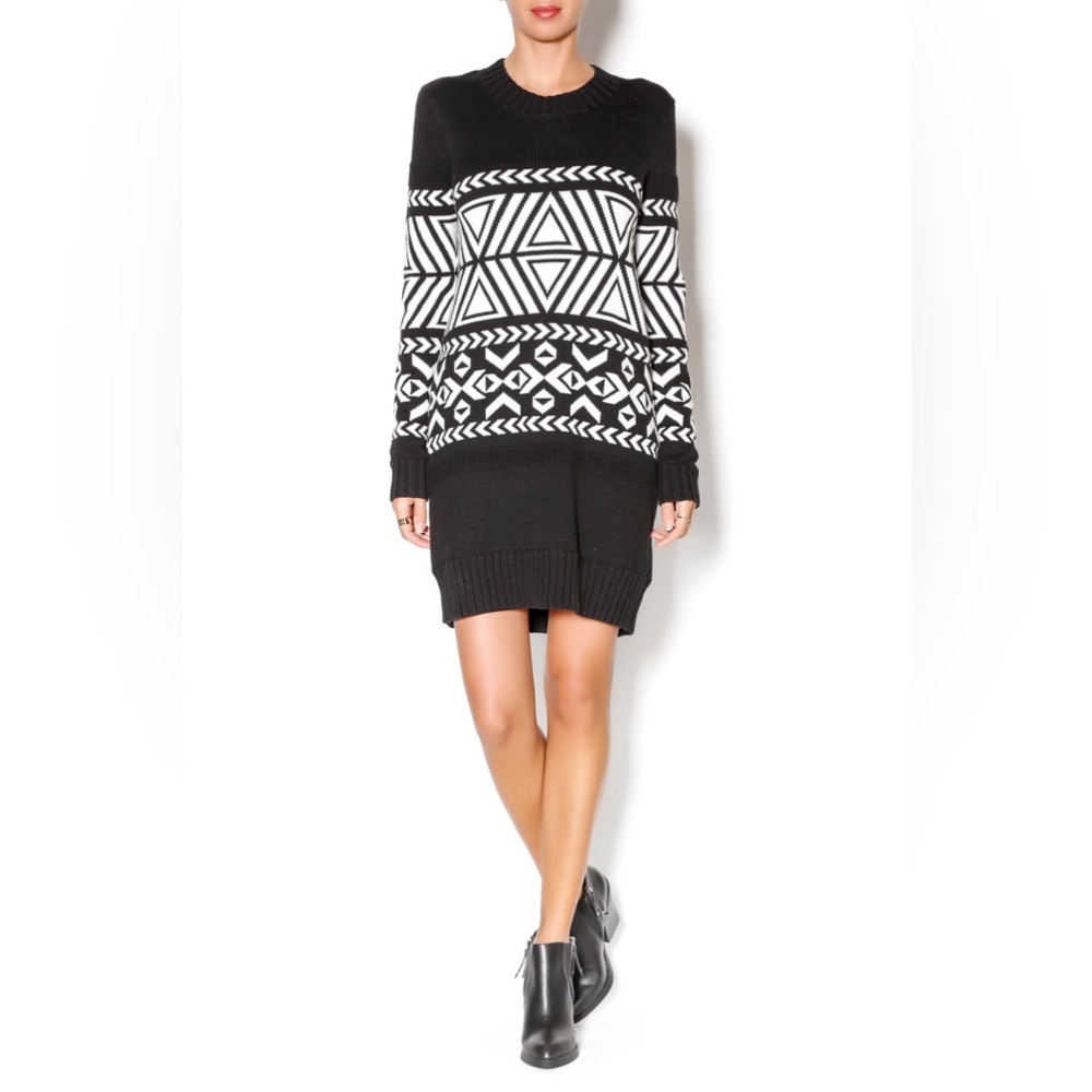 BCBGeneration Oversized Jacquard Sweater Dress